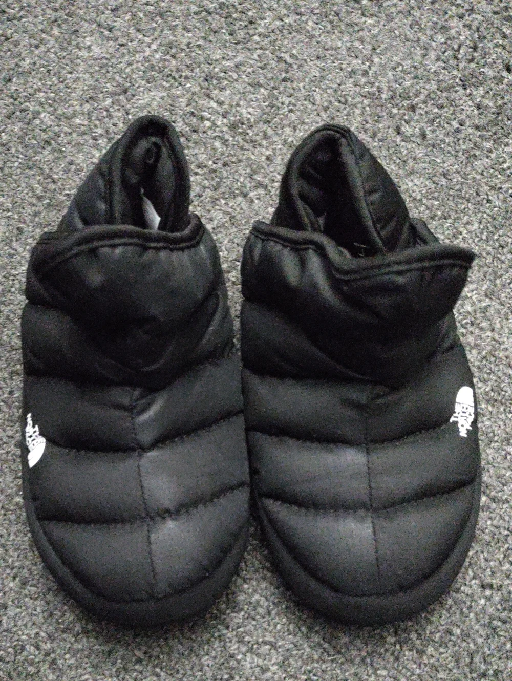 The North Face Kids Black Puffy Slip-On Slippers